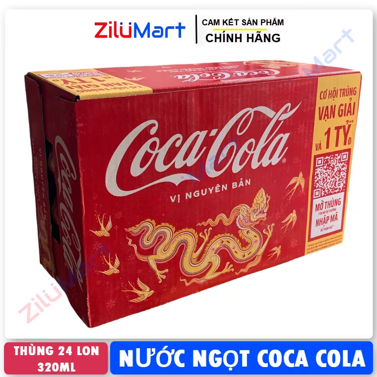 Nước ngọt Coca Cola (thùng 24 lon) loại 320ml