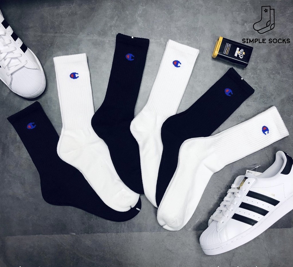 Tất Cao Cổ Nữ - Tất Champion cao cổ  Vớ Thể Thao Cổ Cao Vớ nữ cao cổ Tất trắng trơn cổ cao  Hàng Dệt Kim không Bai Xù Hàng Xuất Khẩu Tt51