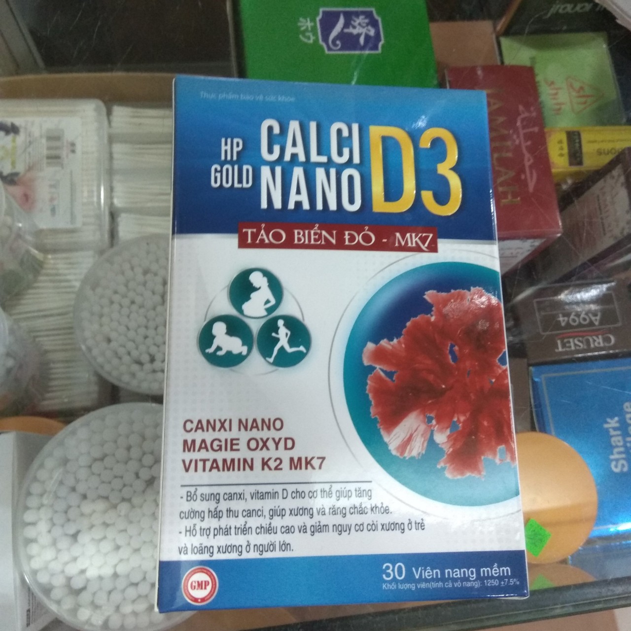 Combo 2 hộp Viên uống Hp Gold Calci Nano MK 7+ D3 Tảo Biển Đỏ K2 - Giúp  Bổ sung canxi, chống còi xương, giảm loãng xương,  giúp xương chắc khỏe.