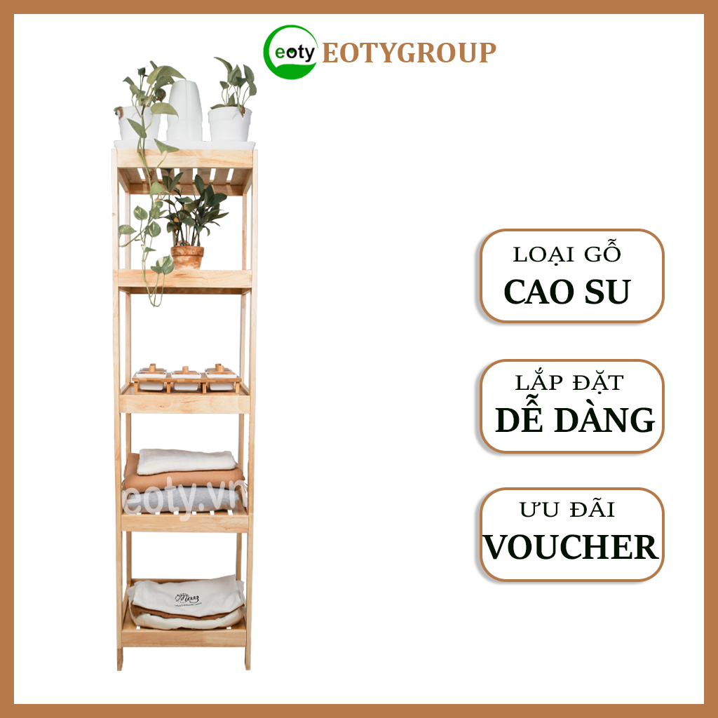 Kệ gỗ vuông 5 tầng -kệ đựng đồ đa năng 5 tầng tự lắp ráp EOTYGROUP