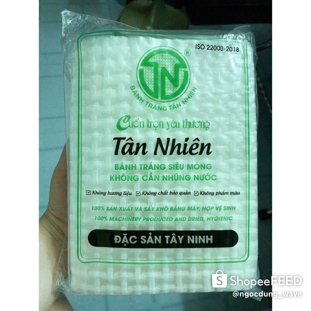 Bánh tráng vuông tân nhiên 2 xấp 950gr