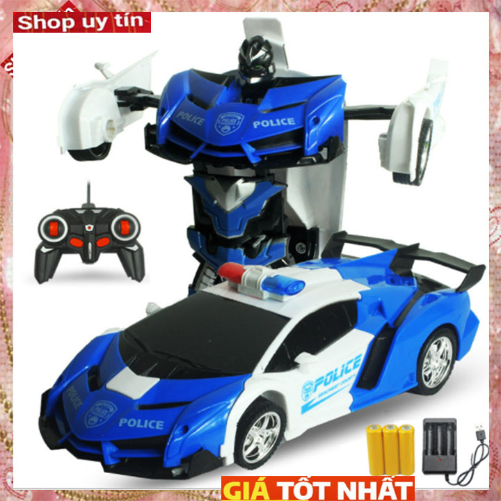 Xe oto điều khiển từ xa biến hình thành robot (Có sạc pin, có tặng kèm 3 pin sạc)