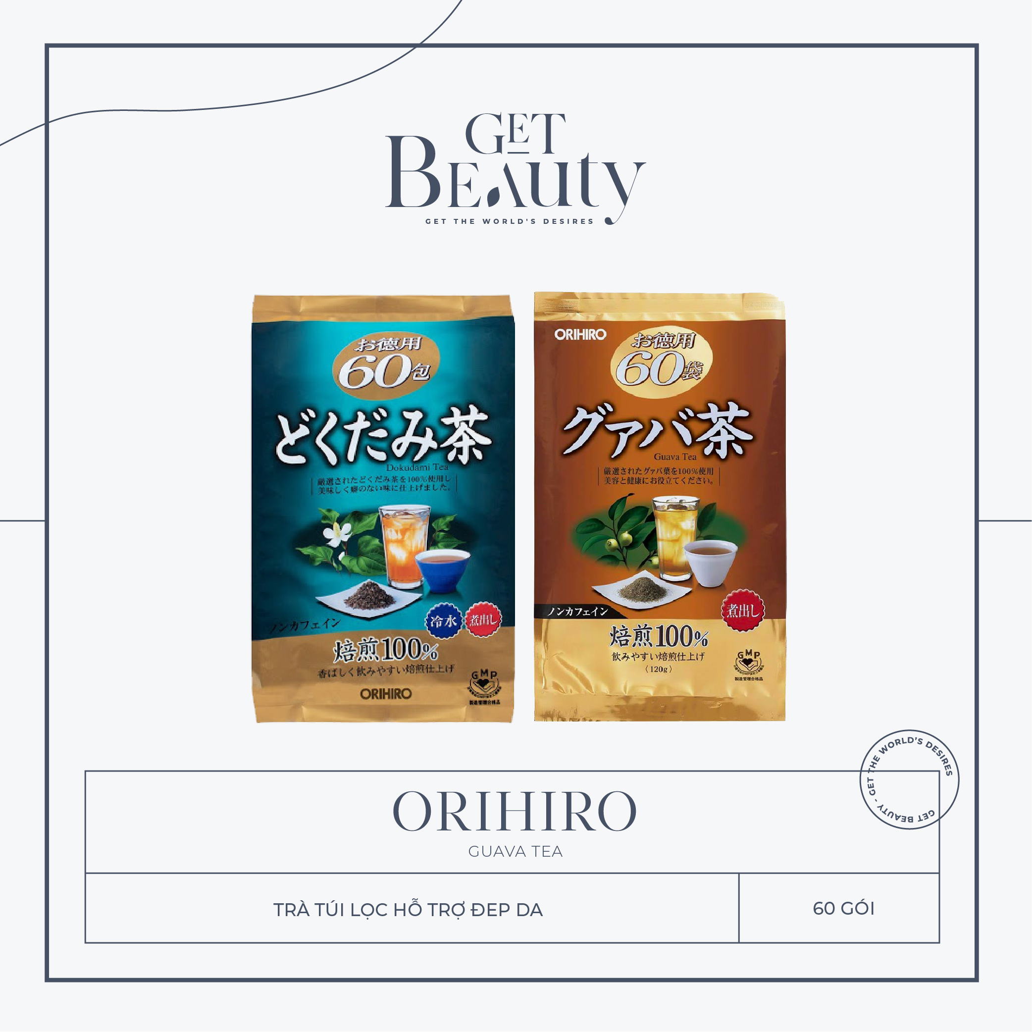 TRÀ LÁ ỔI GUAVA TEA HỖ TRỢ GIẢM CÂN | TRÀ DIẾP CÁ DOKUDAMI TEA NGỪA MỤN SÁNG DA MÁT GAN ORIHIRO 60 TÚI LỌC