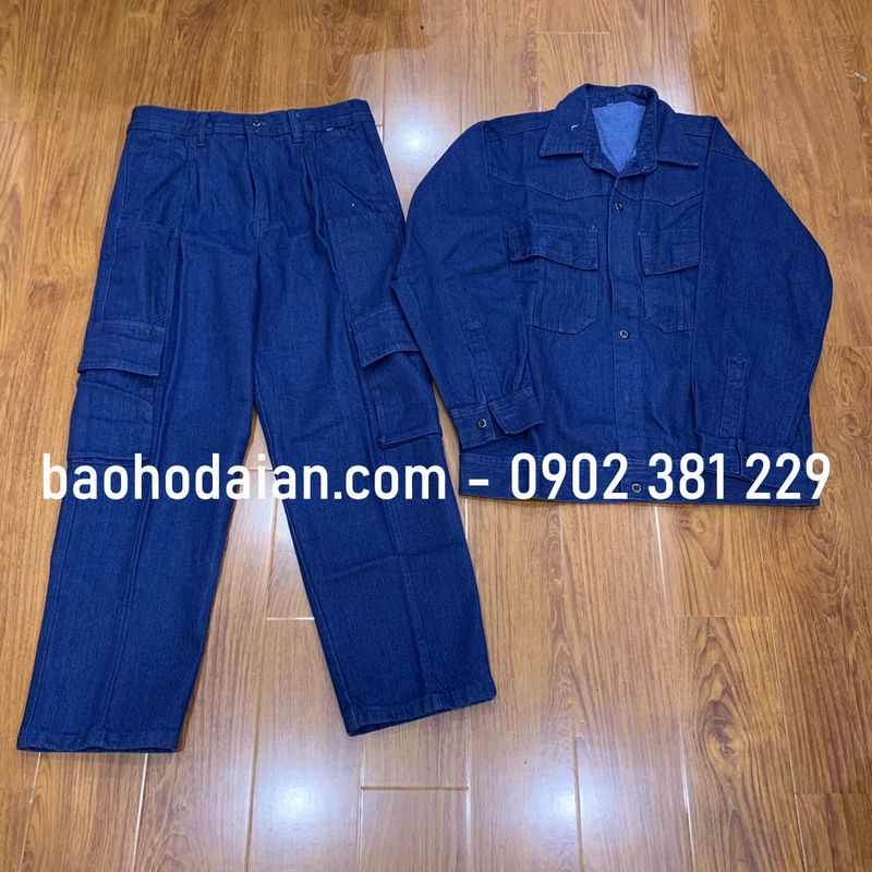 Quần áo jean thợ hàn, điện lực màu xanh đen - đủ size