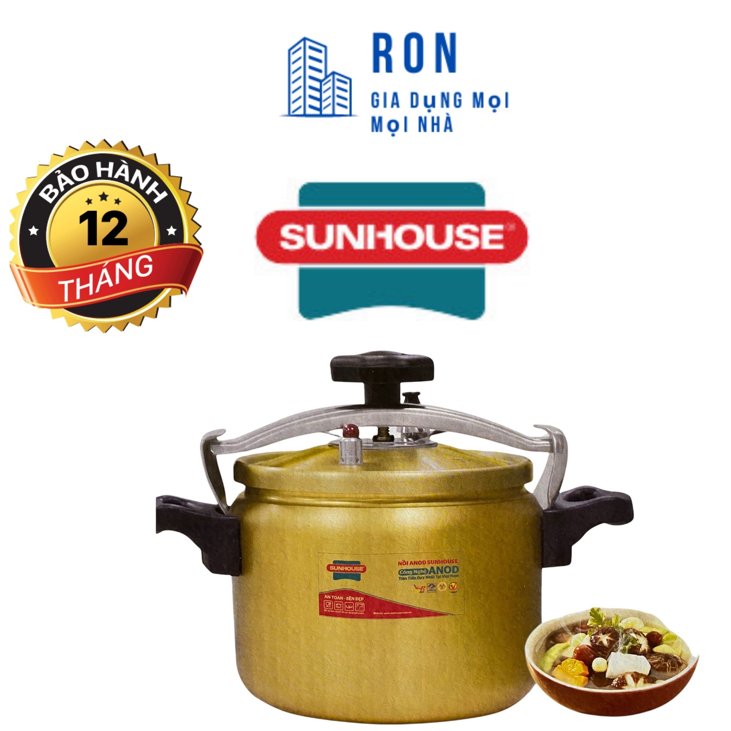 Nồi Áp Suất Nấu Ga  Anod Sunhoue SHA SHA8354 - 3.5L SHA8504 - 5L SHA8604 - 6L