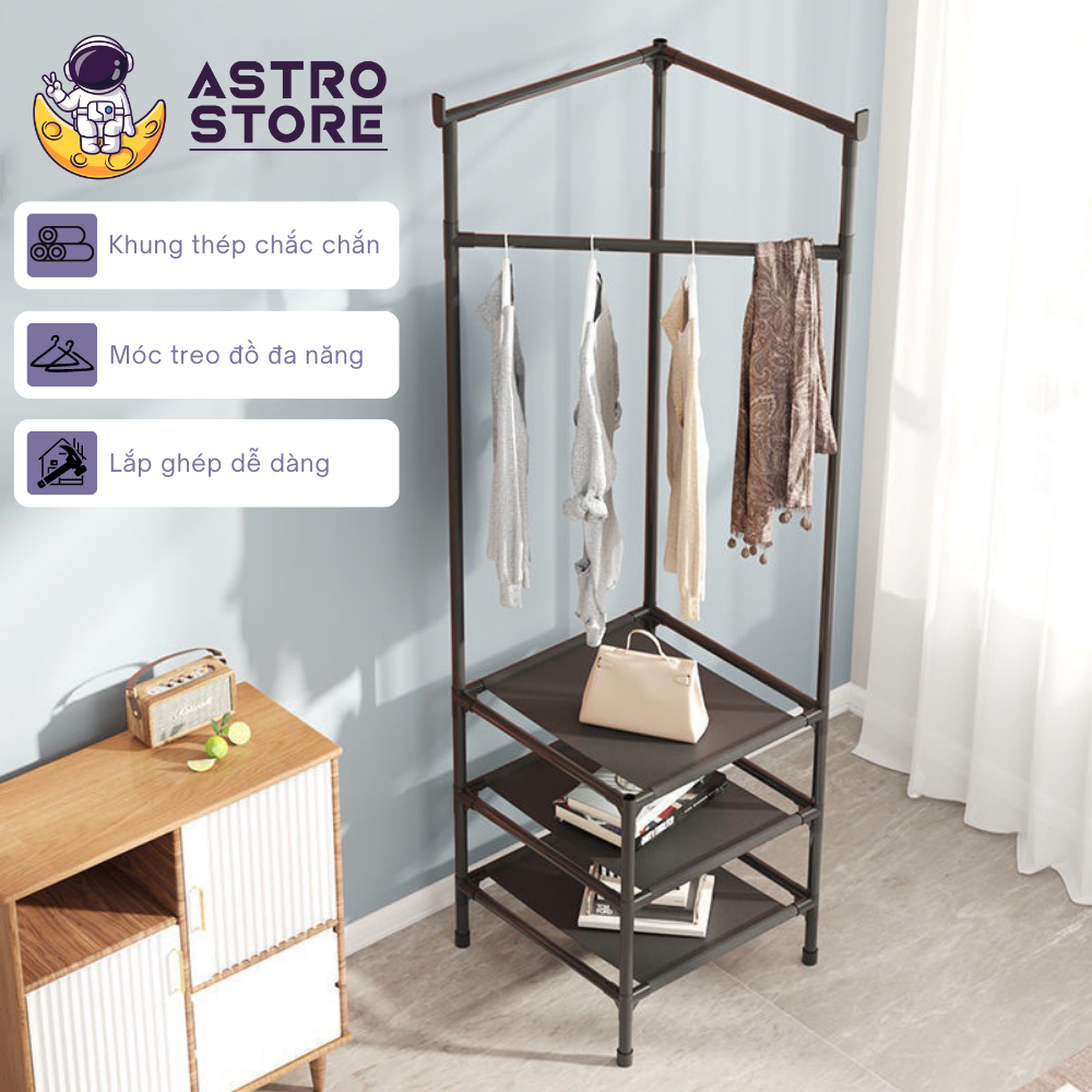 Giá Treo Áo Khoác Góc, Giá Treo Quần Áo Móc Treo Hình Chữ V Gọn Gàng, Ngăn Nắp, Chất Liệu Khung Kim Loại Không Rỉ Có Thể Tháo Rời