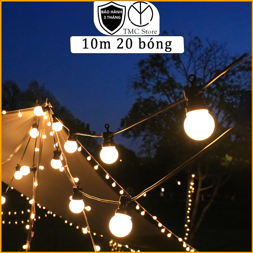 Dây đèn led, đèn dây trang trí quán cafe 10m 20 bóng TMC Store - Trang trí trang trại, dã ngoại cực chill