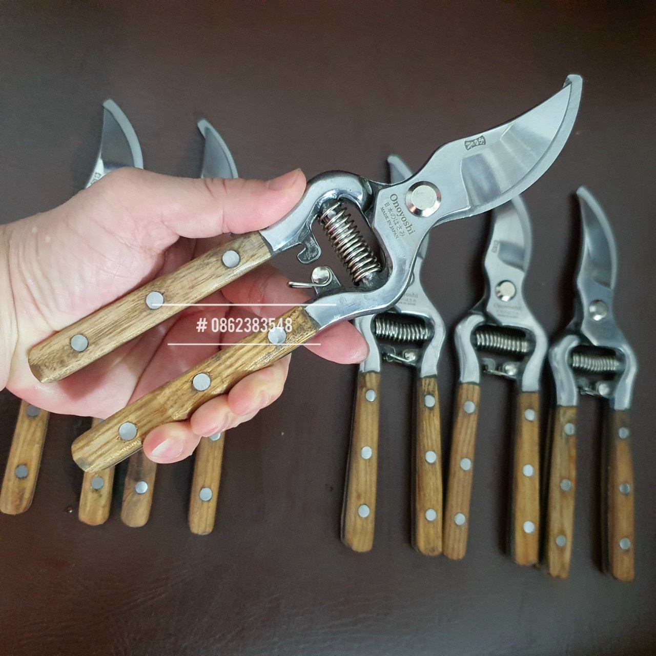 (TẶNG LÒ XO)Kéo nội địa Nhật cán ốp gỗ cực sắc và bền, kéo cắt cành tỉa cành cây cảnh bonsai (Nhật bãi tuyển siêu mới đẹp)