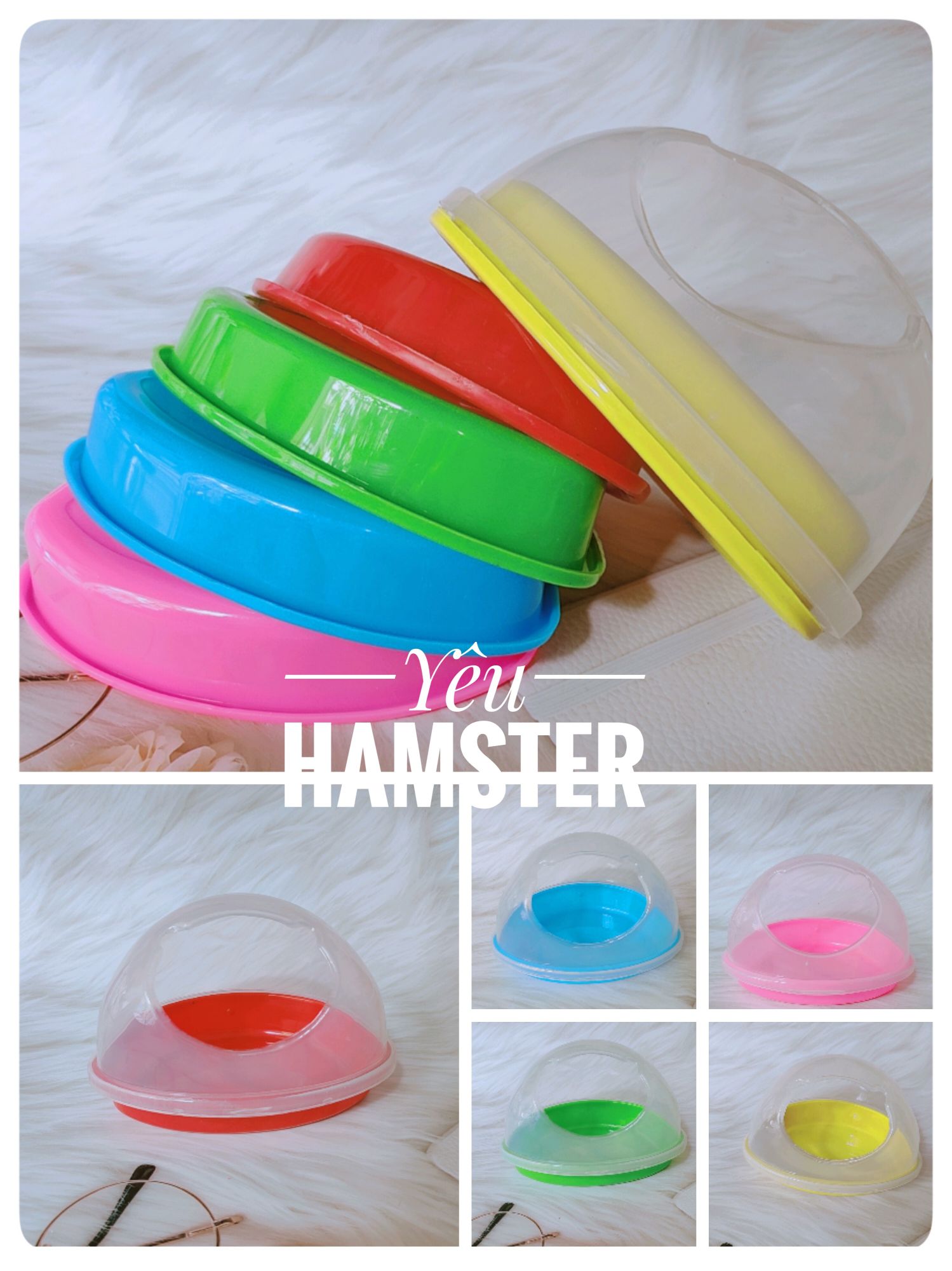 Phụ kiện cho hamster- Nhà tắm hamster size bear hình gấu-