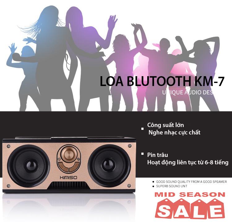 Top Loa Bluetooth Chất Lượng, Loa Bluetooth Công Suất Lớn Cực Chất, Loa Bluetooth Siêu Bass 20W Loa Di Động Công Suất Loa lớn KM-7 Hỗ Trợ Nghe Nhạc Bluetooth, Thẻ Nhớ Sd, Usb, Jack 3,5Mm Bass Căng, Bh 12 Tháng .