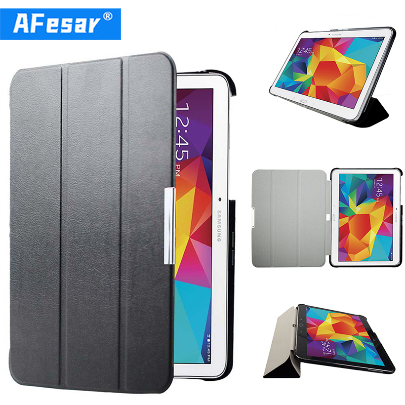 SM-t530 T535 T531 máy tính bảng Bao da dành cho Samsung Tab 4 10.1 Siêu Mỏng da Smart Cover từ tự động giấc ngủ
