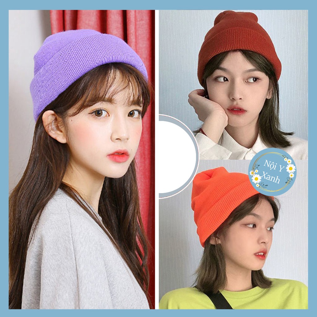 Mũ len trơn beanie nhiều màu cho nam nữ - mũ len beanie nam nữ nhiều màu