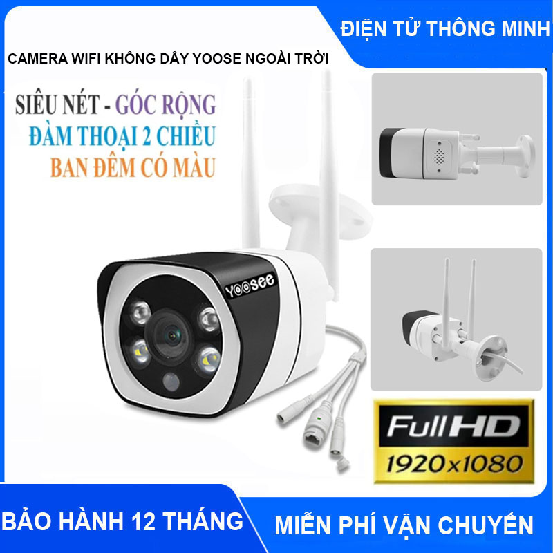 Camera Wifi YOOSEE Ngoài Trời JS634RP 3.0Mpx Camera Wifi Không Dây Ngoài Trời FullHD 1080P Camera Hồng Ngoại Quay Đêm Có Màu Siêu Nét Công Nghệ Starlight Hỗ Trợ Ánh Sáng Cực Tốt Thiết Kế Hiện Đại Chống Nước Tốt.