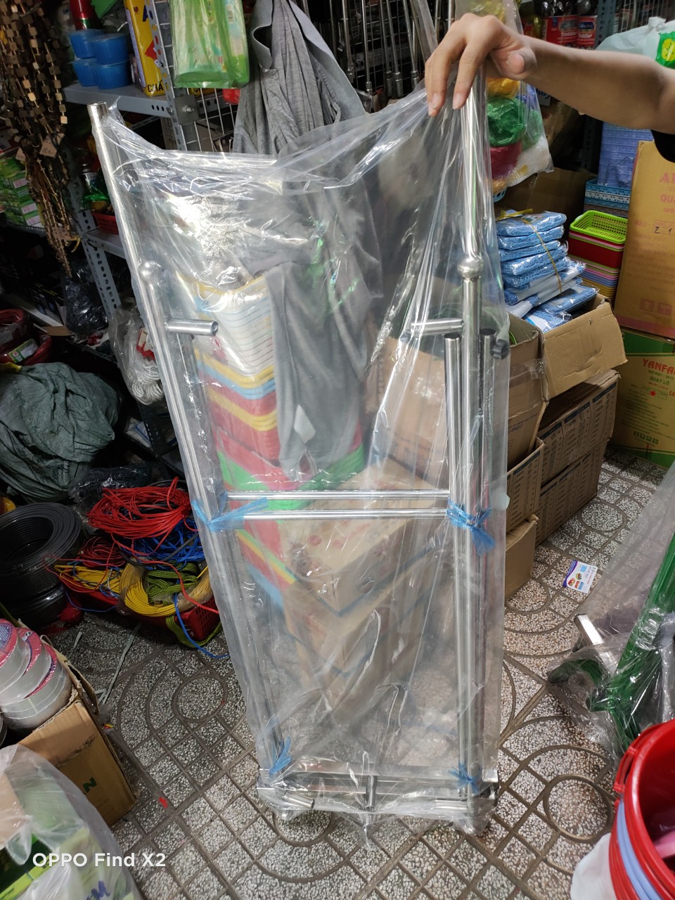 Sào Phơi Đồ Inox - Sào Đôi Inox 201 Chân Vuông