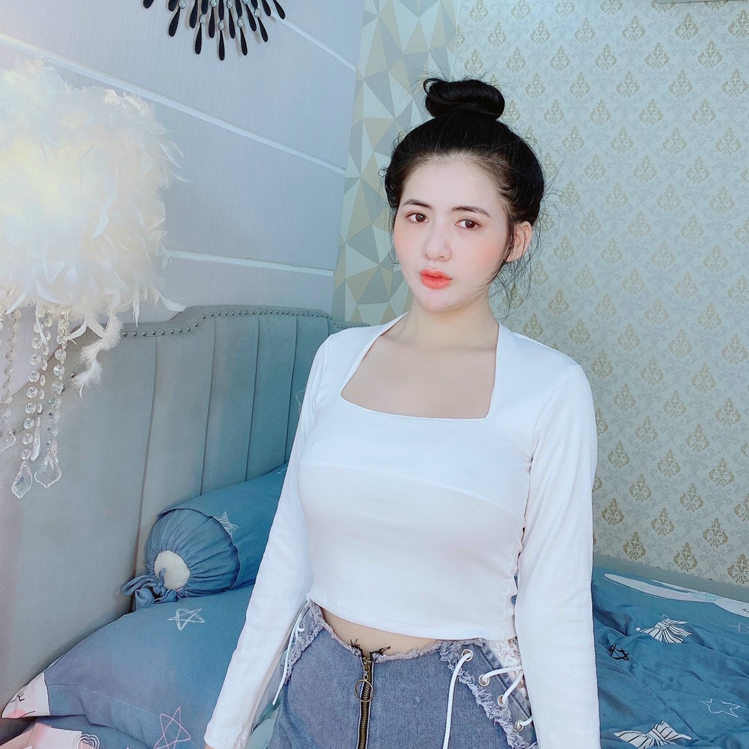 [HCM]Áo Thun nữ Dài Tay Thon Gọn Vừa Khít Cổ chữ u  Chất  vải thun thái đẹp 2020 135k