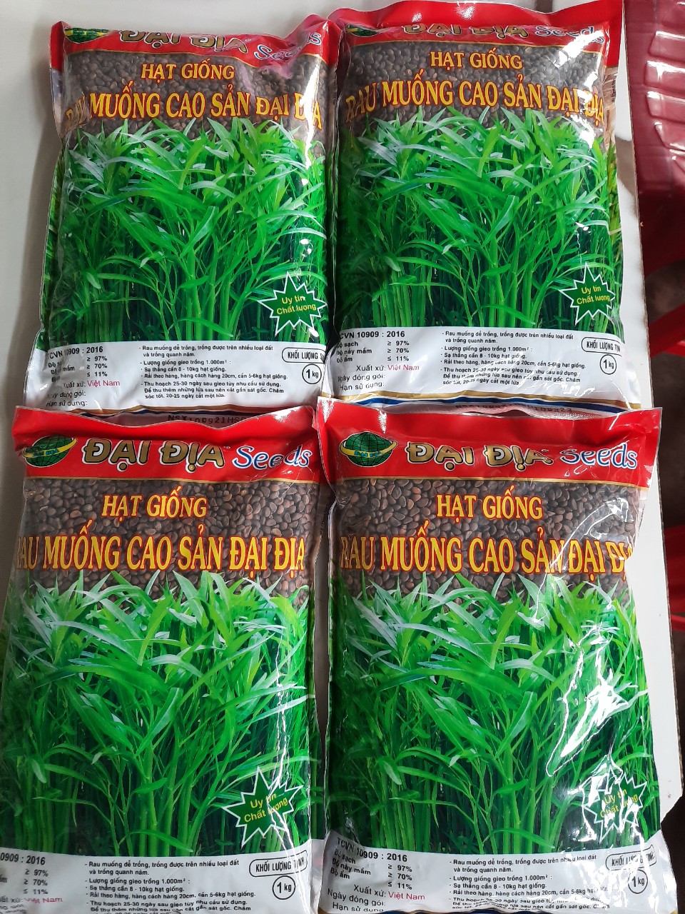 Hạt giống rau muống cao sản Đại Địa – Gói 1kg