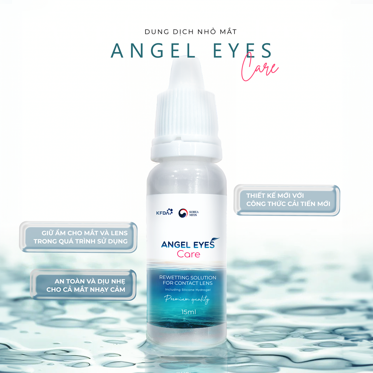 [LOẠI TỐT] Nước nhỏ mắt lens Angel Eyes Care 15ml / Nhỏ mắt kính áp tròng cao cấp cho mắt nhạy cảm [LOẠI CAO CẤP]