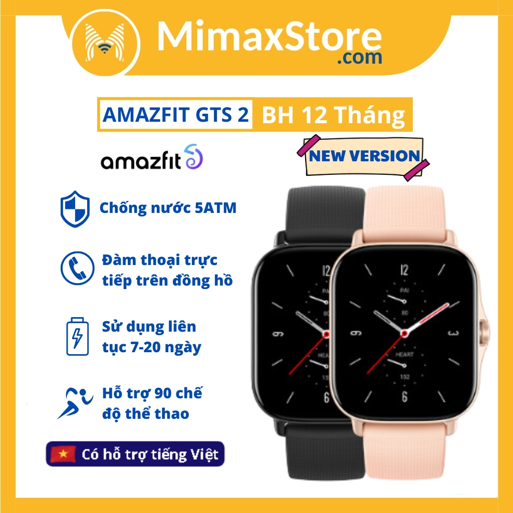 [Hoả Tốc - HCM][Trả góp 0%] Đồng Hồ Thông Minh Amazfit GTS 2 (New Version) | Hỗ Trợ Đàm Thoại | Bản Quốc Tế | Hàng Chính Hãng | Phân Phối Bởi DIGIWORLD | Mimax Store