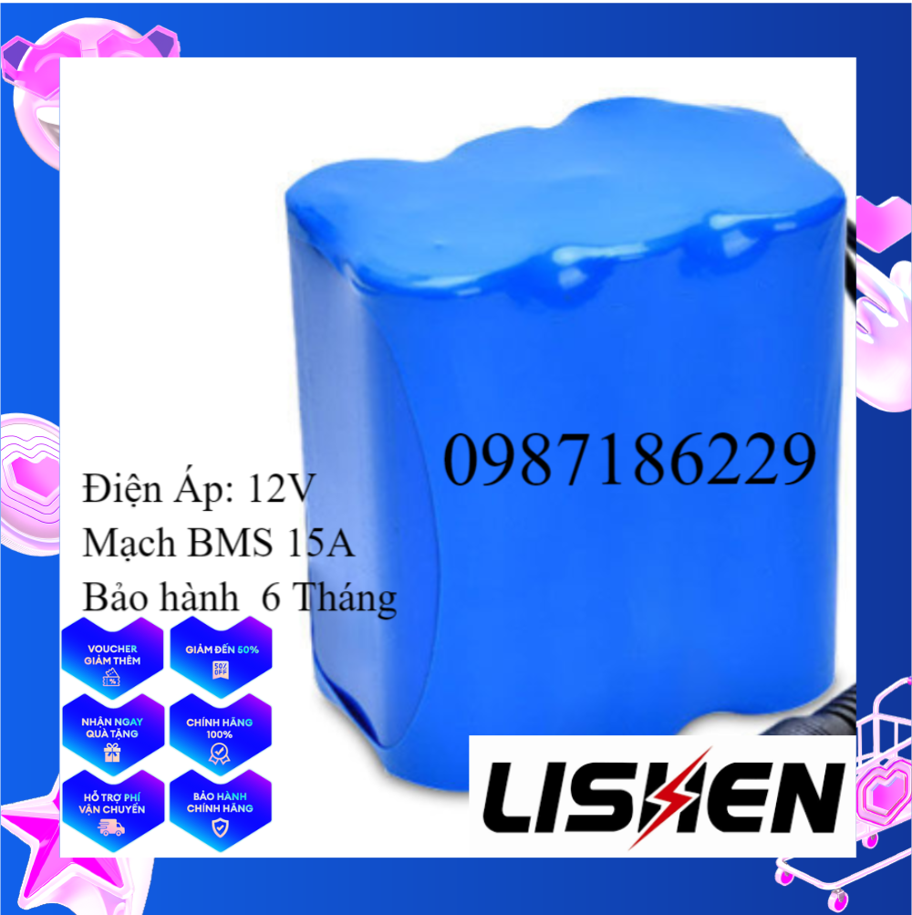 Khối pin 12V6 dung lượng cao cao phù hợp thay thế Loa di động. Máy nhật bãi