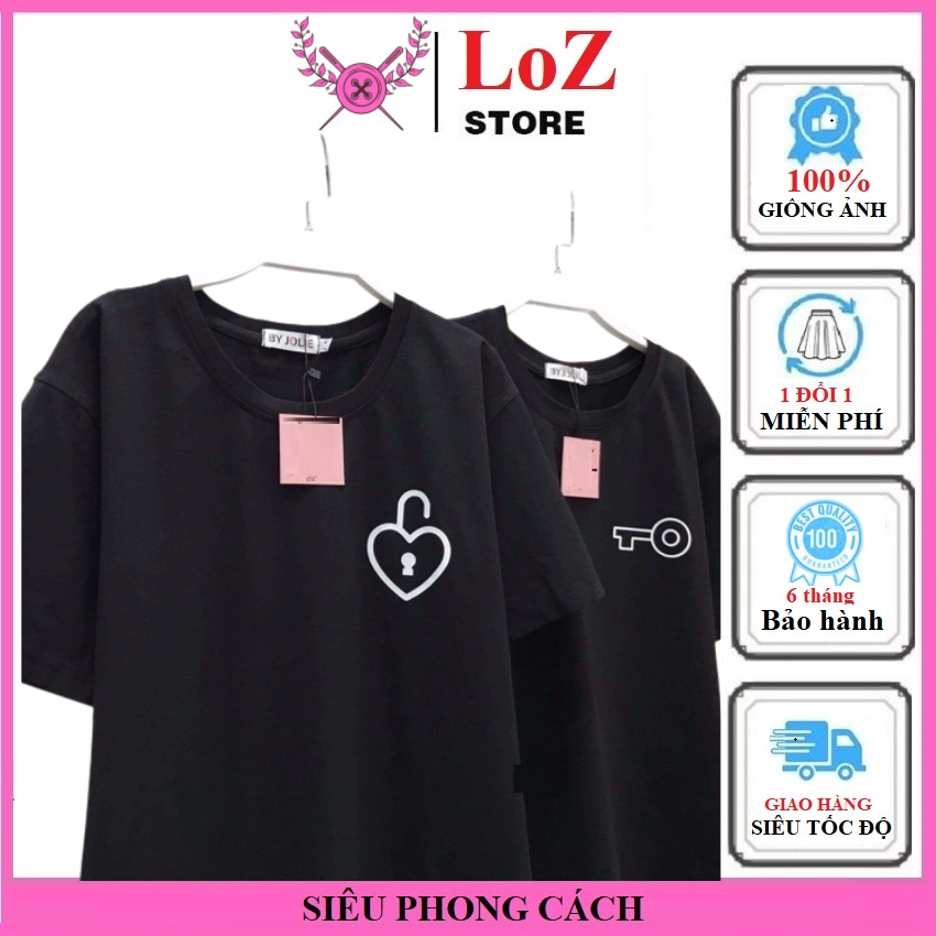 [ SIÊU PHONG CÁCH ]  Áo đôi (giá  đã gồm 2 áo) chìa khóa ổ khóa màu đen TT14 - LOZITAR . { HÀNG ĐẸP }   áo đôi nam nữ, áo cặp nam nữ