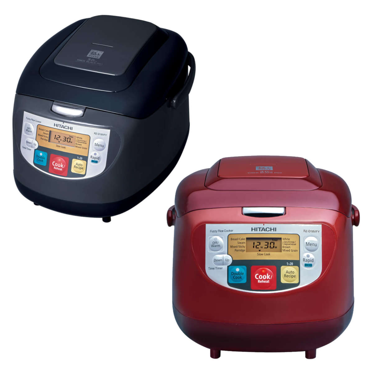 Nồi cơm điện tử Hitachi RZ-D18VFY dung tích 1.8L,  20 chế độ nấu tự động, Double Cook, xuất xứ Thái Lan - Hàng chính hãng