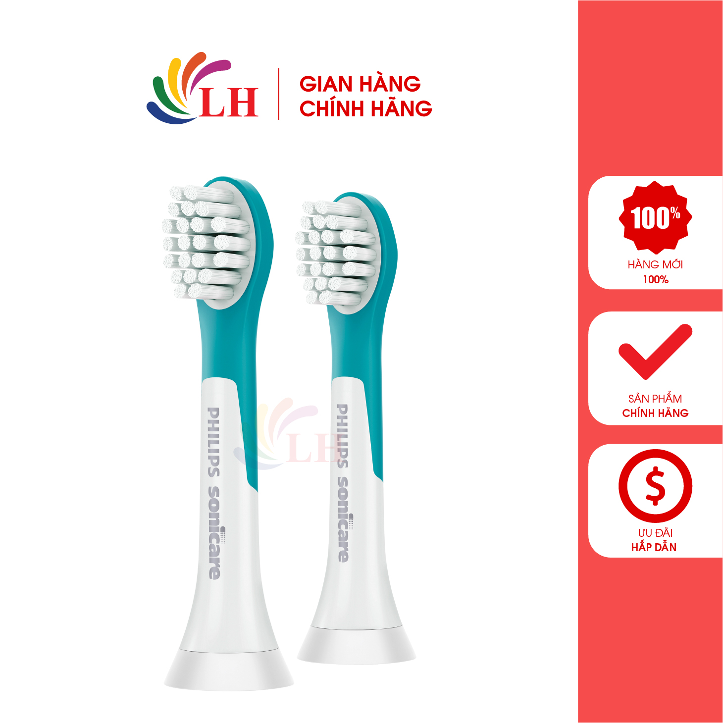 Đầu bàn chải thay thế bàn chải điện trẻ em Philips Sonicare For Kids 3+ - Dành cho trẻ từ 3 tuổi