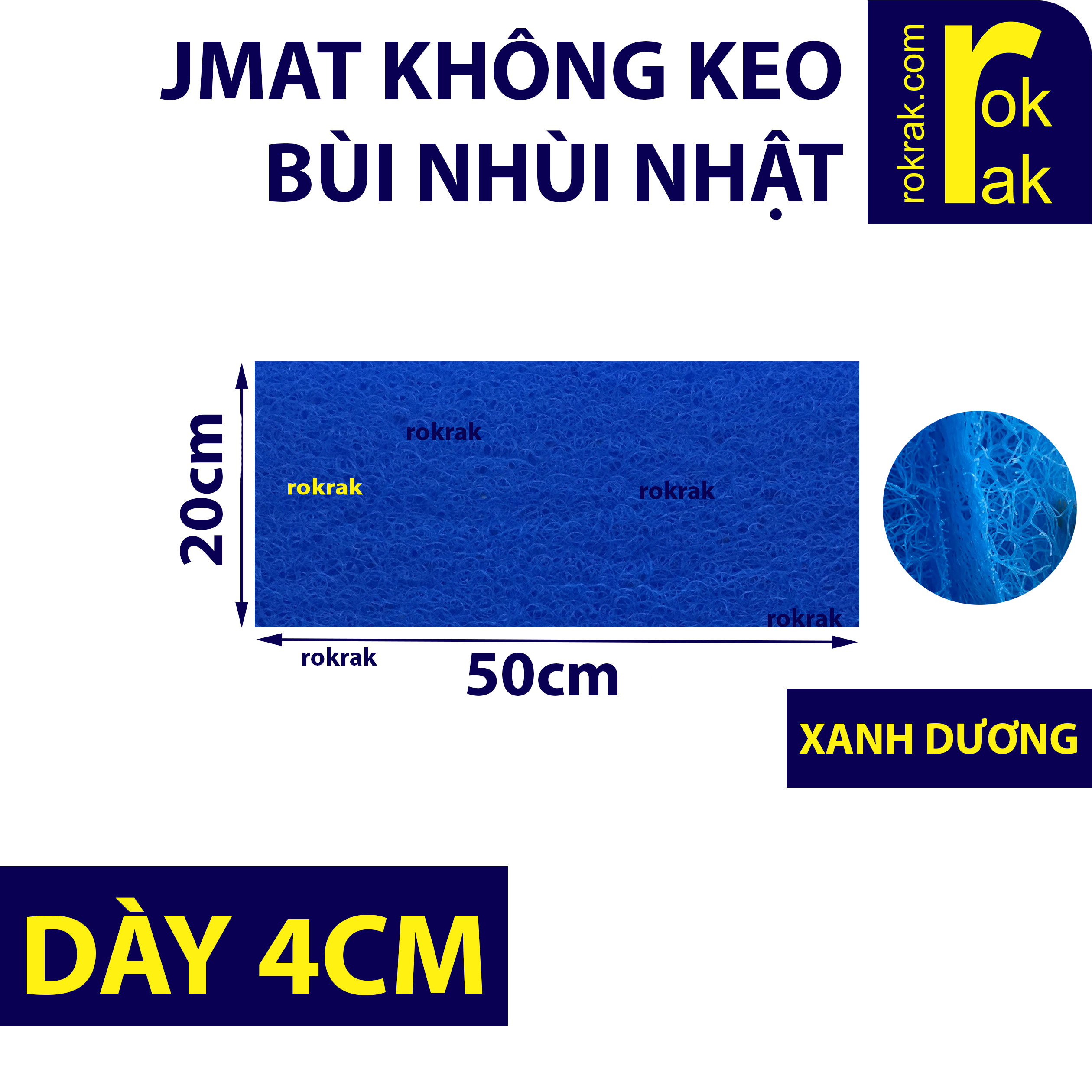 jmat KHÔNG KEO / CÓ KEO 20*50cm - bùi nhùi lọc nước - Vật liệu lọc hồ cá dạng tấm cứng