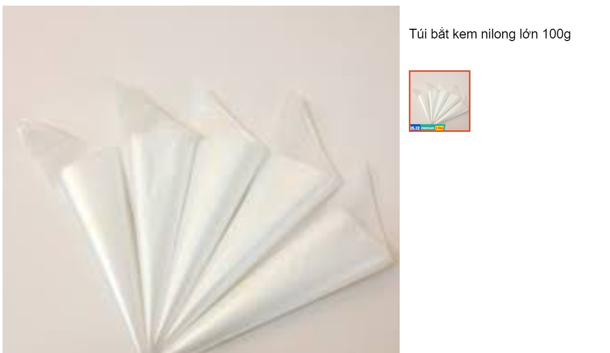 Túi bắt kem nilong lớn
