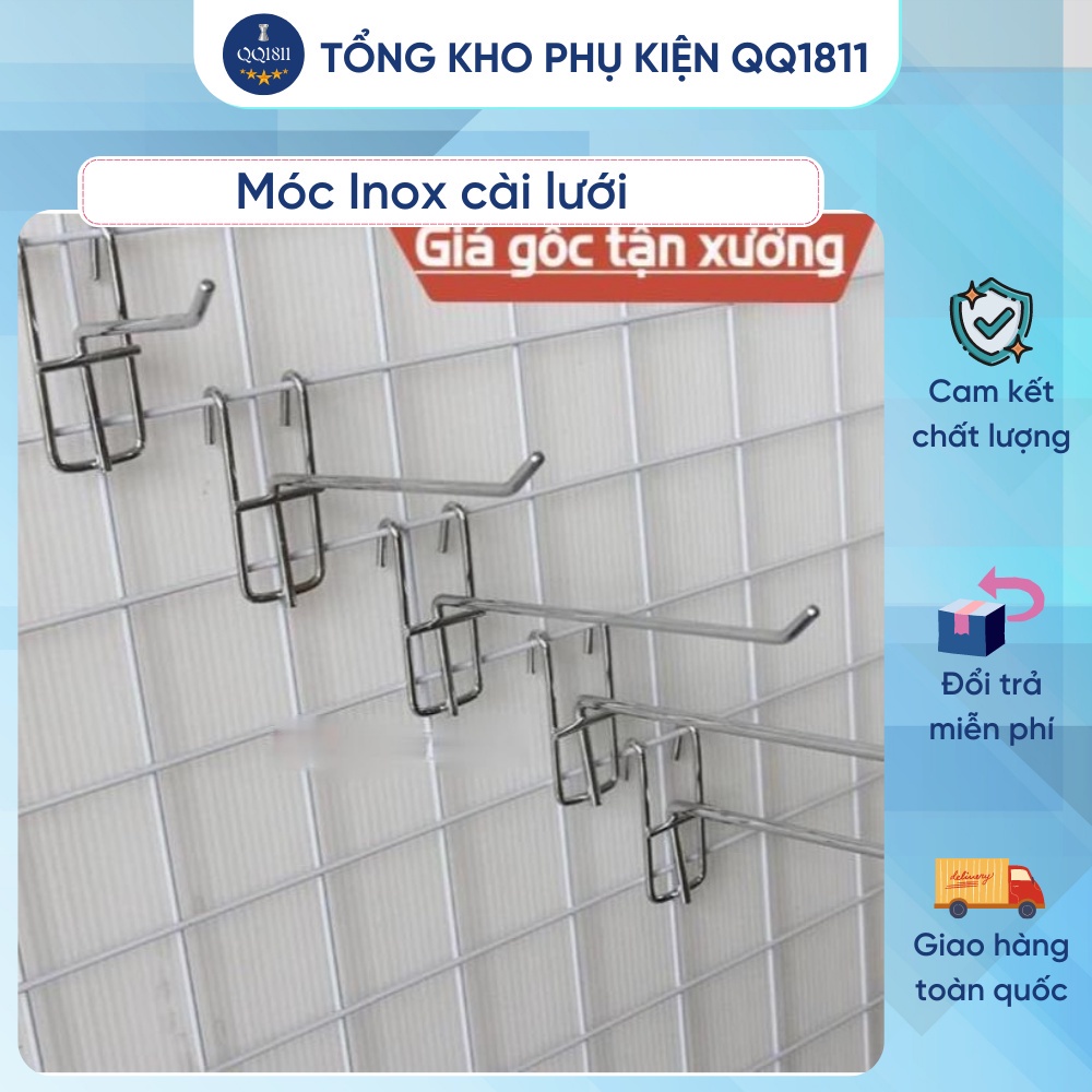 Móc cài lưới mạ CROM siêu sáng bóng Móc cài lưới treo phụ kiện cho cửa hàng không han rỉ, cứng cáp , lưới và móc treo, phụ kiện móc treo, móc cài lưới