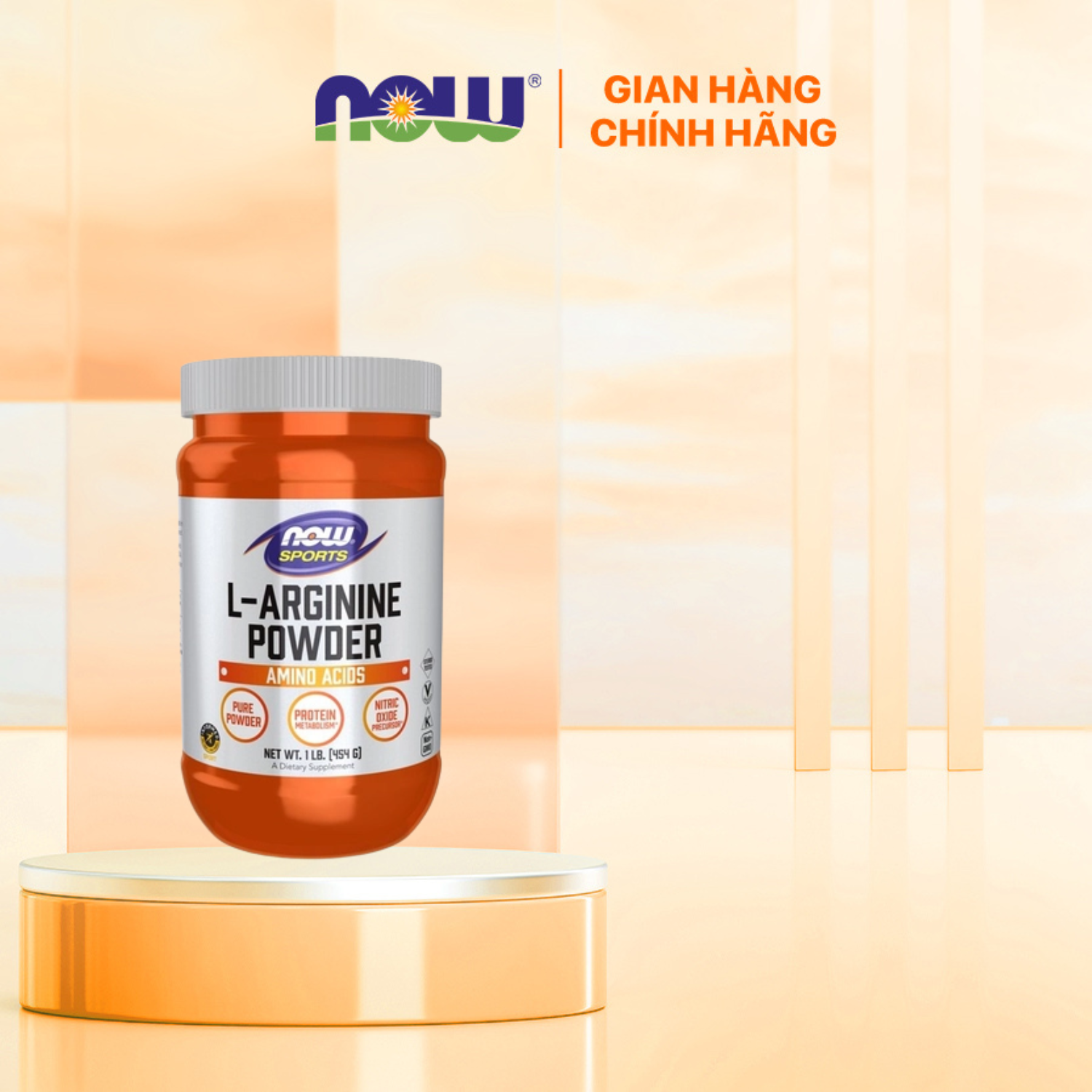 Bột NOW L-Arginine Powder, 1 Lb. (100 Servings) - Cải thiện hiệu suất luyện tập nhập khẩu Mỹ
