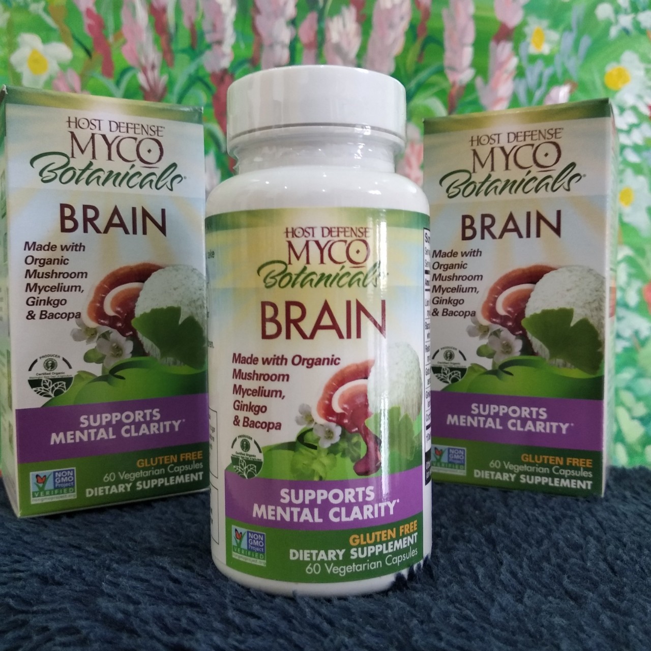 Bổ não,tăng cường sự tập trung,minh mẫn từ nấm,thảo mộc 60v Host Defense Mycobotanicals Brain #1Best-SellingUSA
