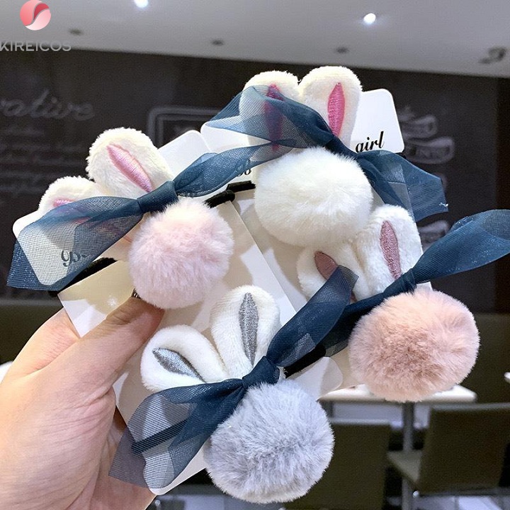 Kẹp tóc cột tóc thỏ đính nơ siêu xinh đủ màu – giao màu ngẫu nhiên