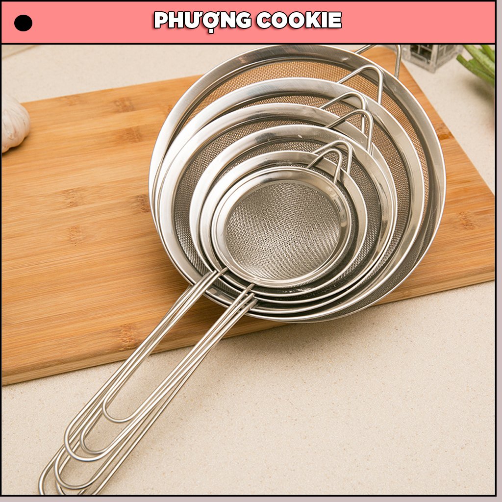 Rây lọc cháo, rây bột inox có tay cầm
