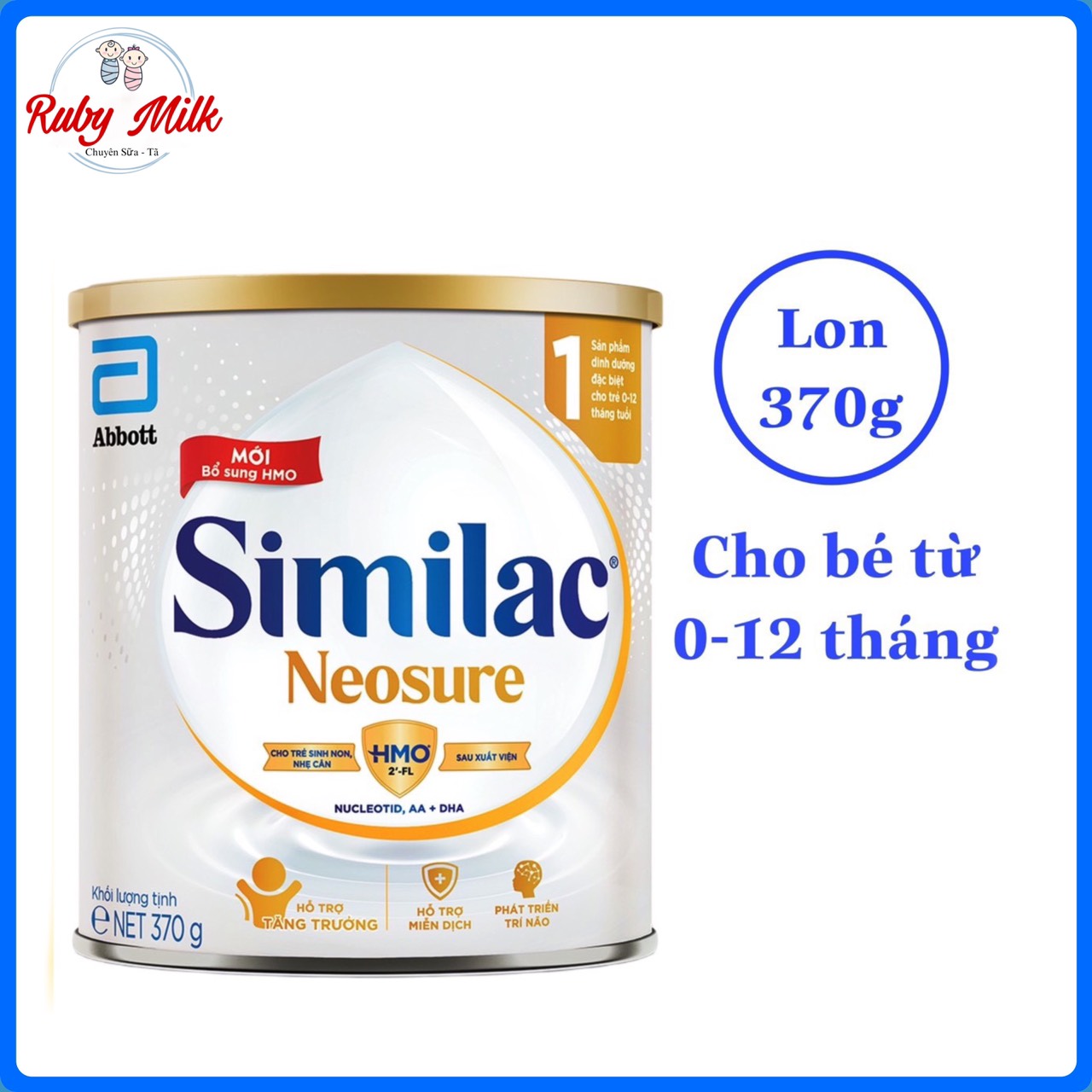 Sữa similac neosure lon 370g - cho bé sinh non, nhẹ cân - mẫu mới