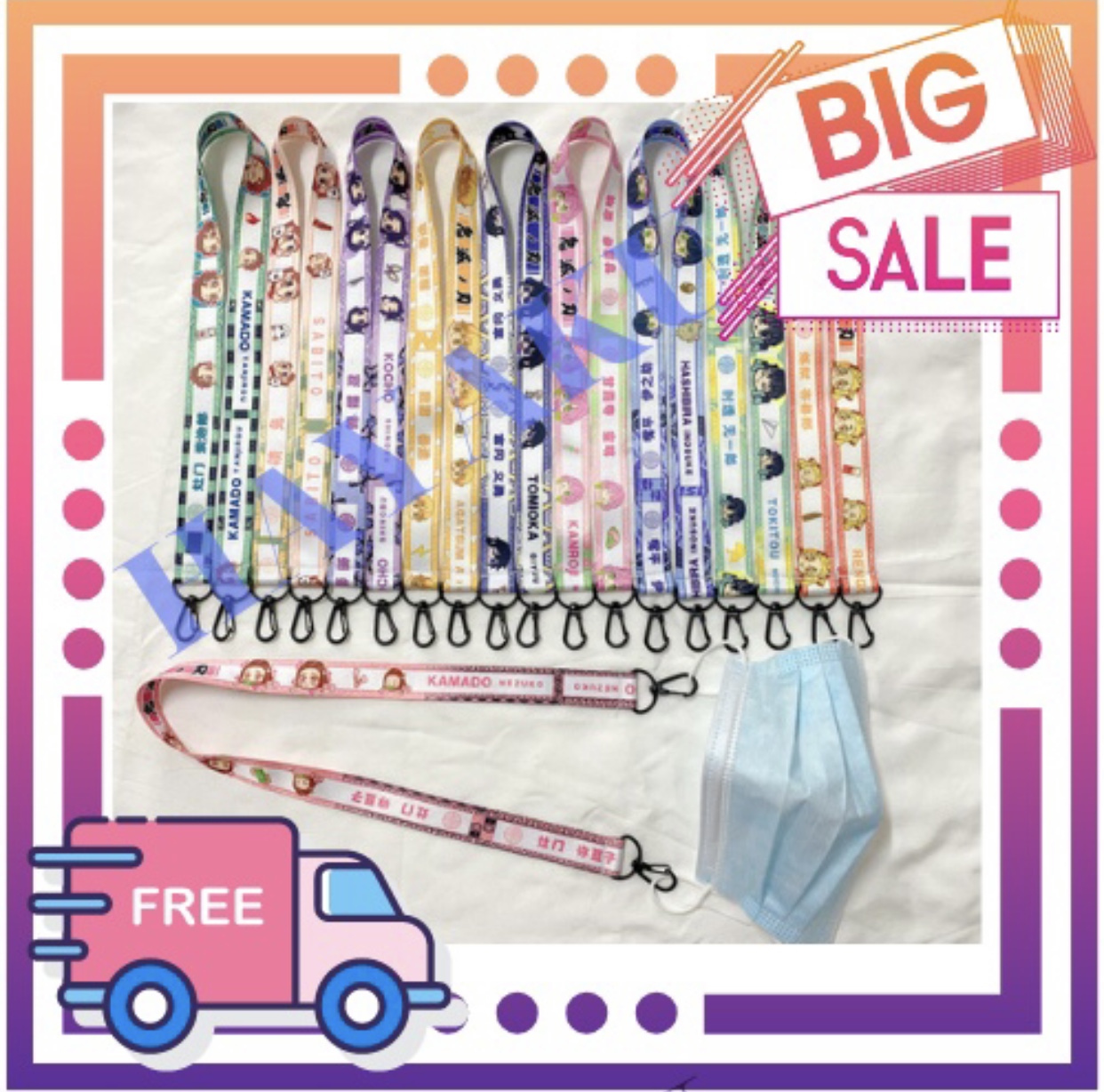 (Video tự quay) Dây đeo giữ khẩu trang chống mất cho bé và người lớn hoạ tiết dễ thương phong cách Hàn Quốc Hayaku