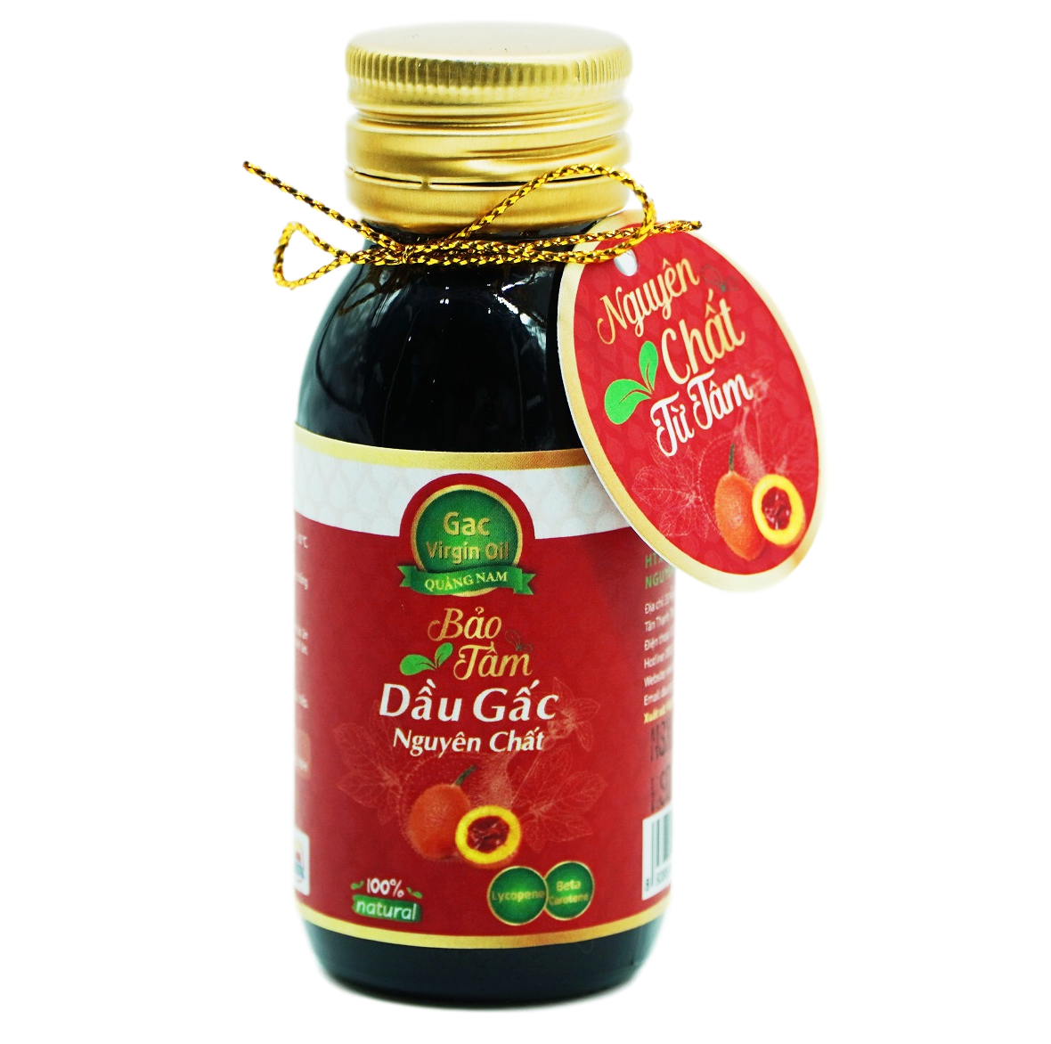 Dầu Gấc Nguyên Chất Bảo Tâm - Sản xuất từ màng Gấc Nếp, Tự Nhiên - Nguyên Chất, Đậm Đặc - Hàng Chính Hãng - 50 ml