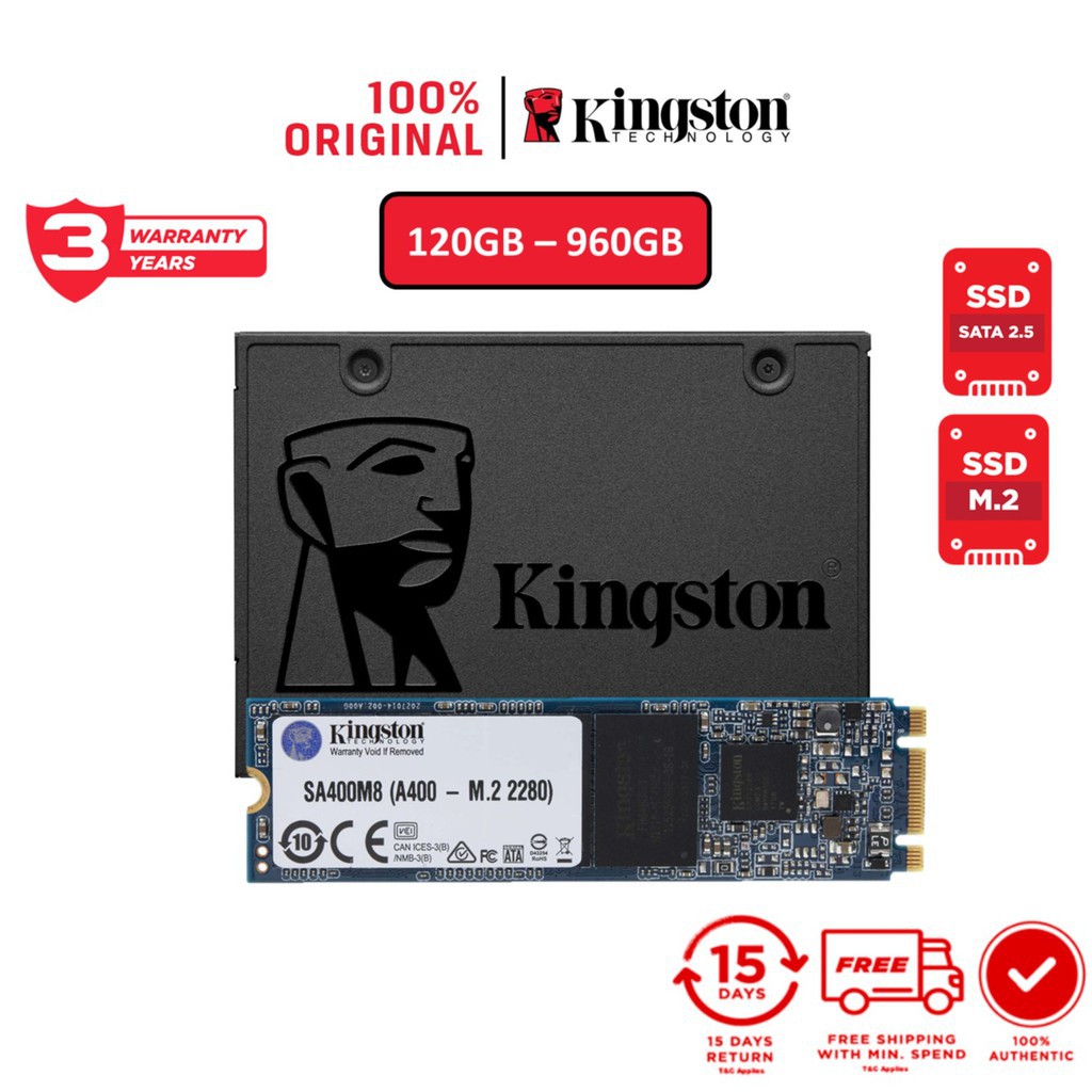 Ổ cứng ssd kingston a400 240gb 2.5 sata 3.0 6gb/giây - sa400s37/240g - hàng chính hãng