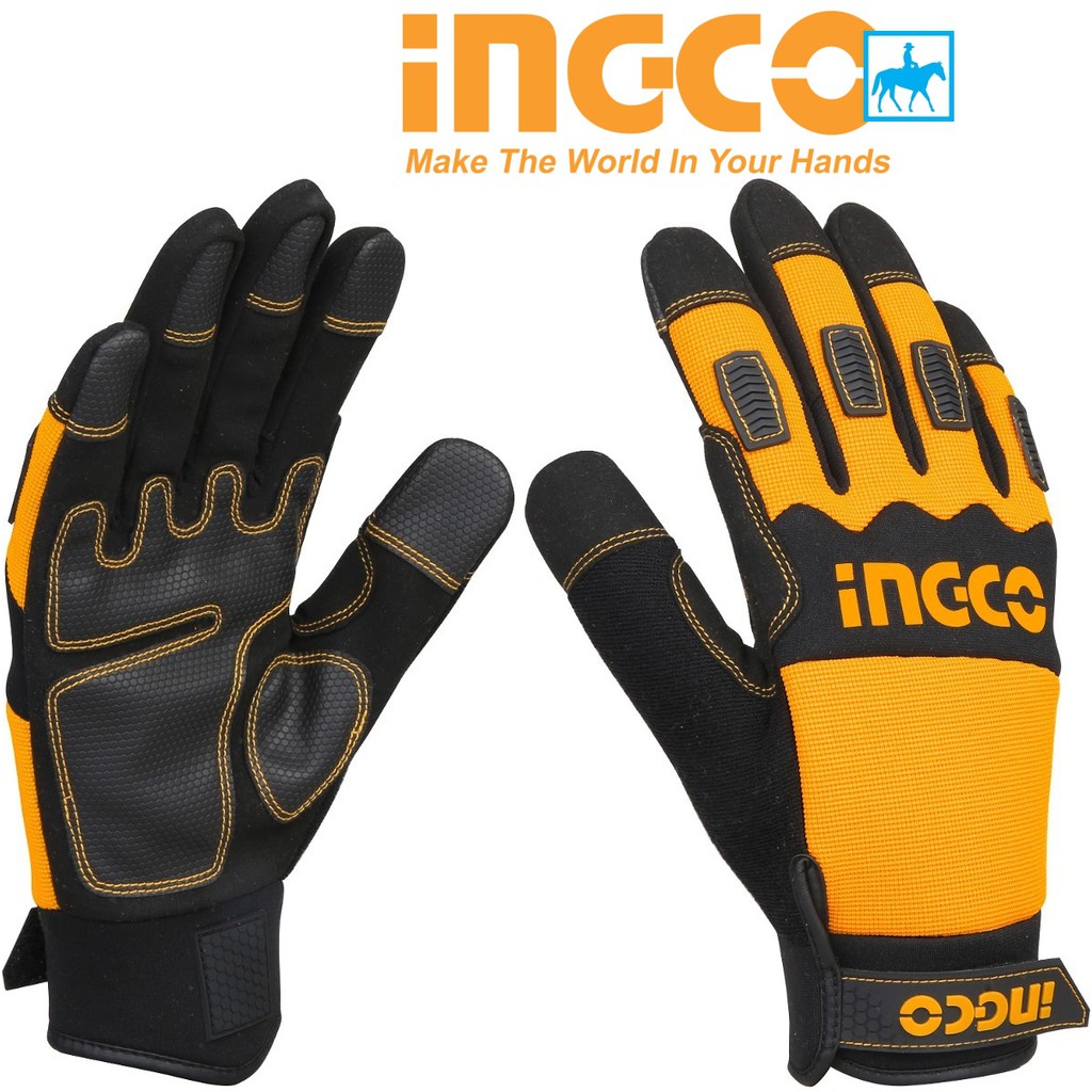INGCO Găng Tay Xe Máy Bảo Vệ Da Cơ Khí Bảo Hộ Lao Động HGMG02-XL -Hàng nhập khẩu