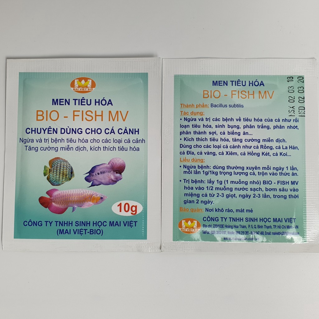 Men tiêu hóa mai việt 10g cho cá cảnh