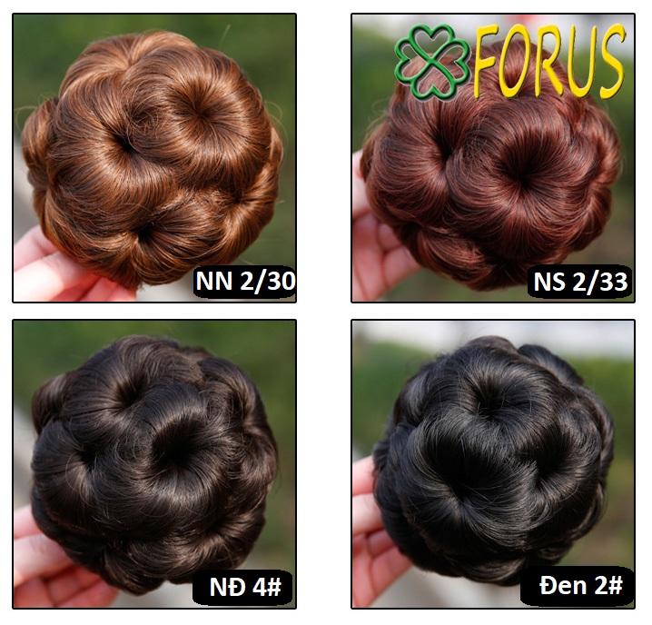 Tóc búi hoa kẹp, màu [đen 2#] tóc giả nữ