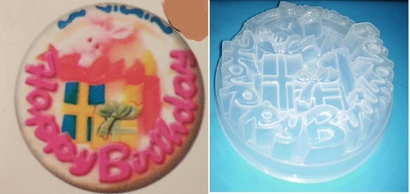 Khuôn rau câu, nhấn xôi chữ Happy Birthday