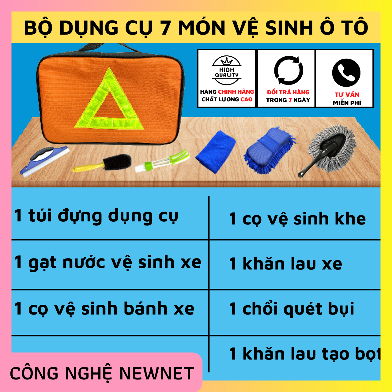 Bộ 6 món dụng cụ chăm sóc vệ sinh làm đẹp ô tô