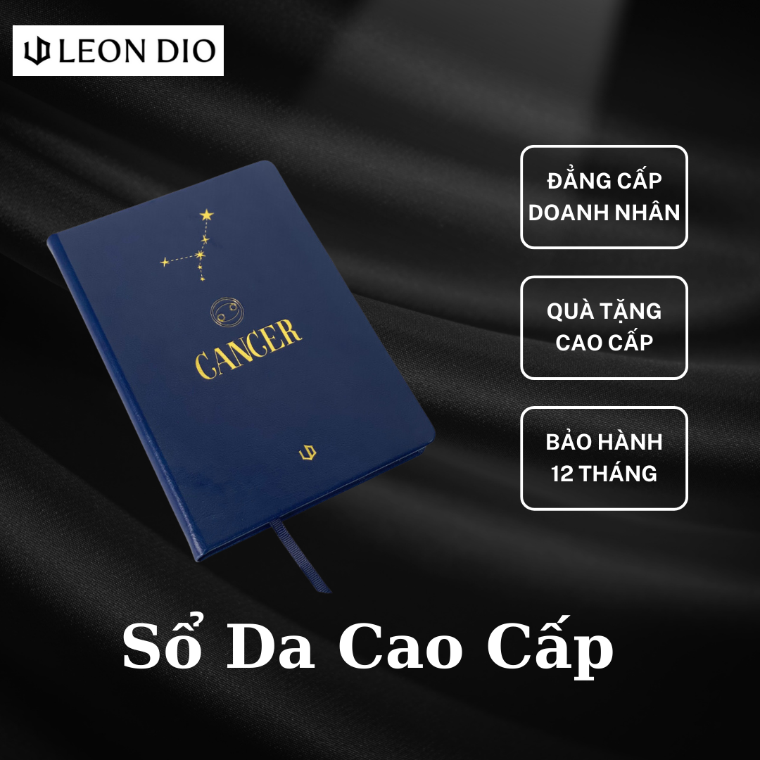 Sổ tay quà tặng Leon Dio dán gáy A5 chủ đề 12 cung hoàng đạo Pisces - Song Ngư dành để ghi chép, ghi chú thông tin