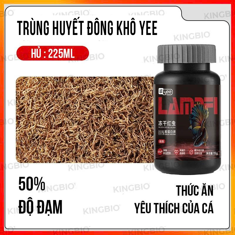   King Bio  Yee Blood Worm trùng huyết sấy khô thức ăn dinh dưỡng cho cá cảnh 