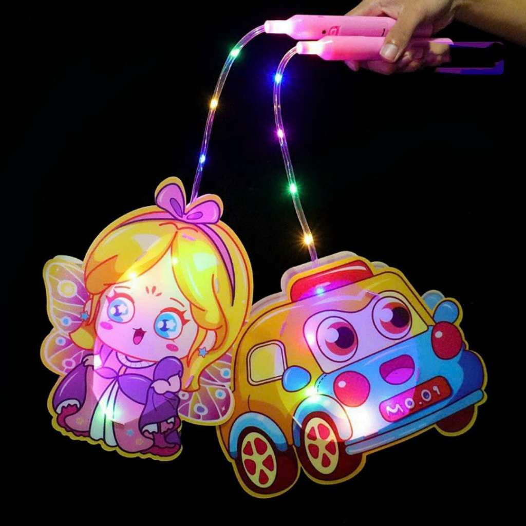 Lồng đèn trung thu cho bé, lồng đèn cho bé hình gấu dâu Lotso có nhạc chất liệu PVC phát sáng dễ thương - Happy Life 4Kid