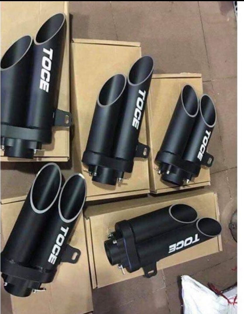 Pô toce hai ống xả mỏ xéo