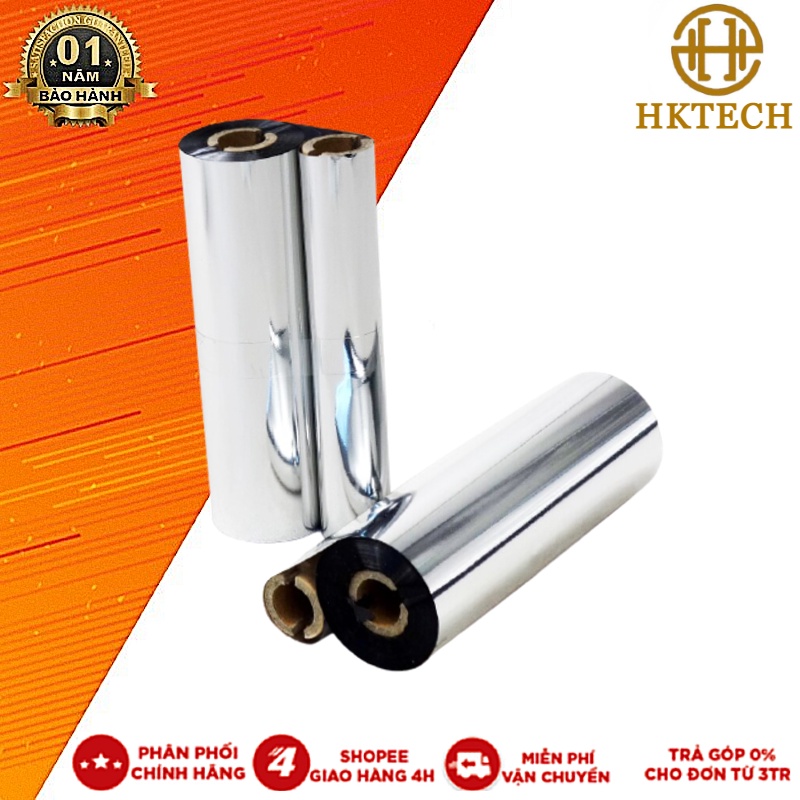 Mực In Mã Vạch, In Tem Nhãn Wax Premium Ribbon Nw21 Khổ 110X100M Gồm 2 Lõi Mực 0.5 Inch