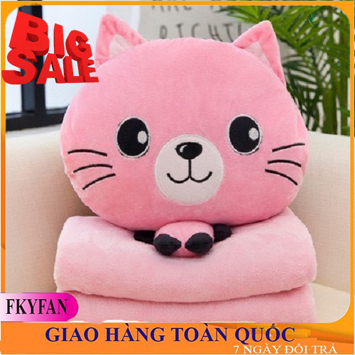 Bộ chăn gối văn phòng 3 trong 1 Màu Xám Thời Trang Everest chất liệu vải nỉ nhung mềm mại,chăn mềm văn phòng đa dạng tiện nghi (CÓ CHĂN )