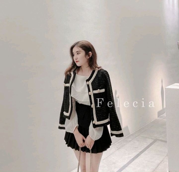 Áo khoác dạ ngọc - Áo khoác dạ đen sang xịn mịn áo khoác mùa đông siêu sang siêu xịn