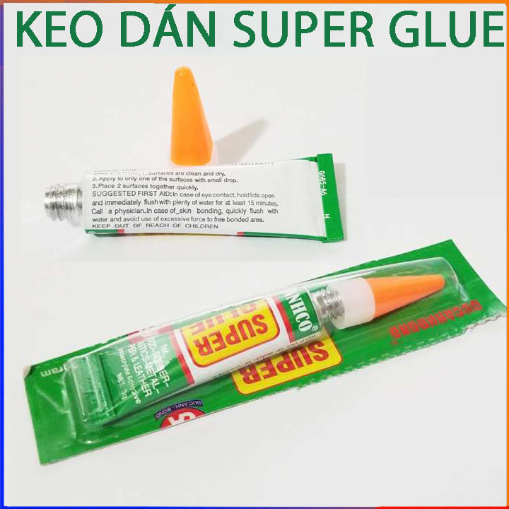 Keo dán super glue đa năng dán tất cả vật liệu bằng gỗ, vải, gốm sứ, nhựa an toàn siêu dính